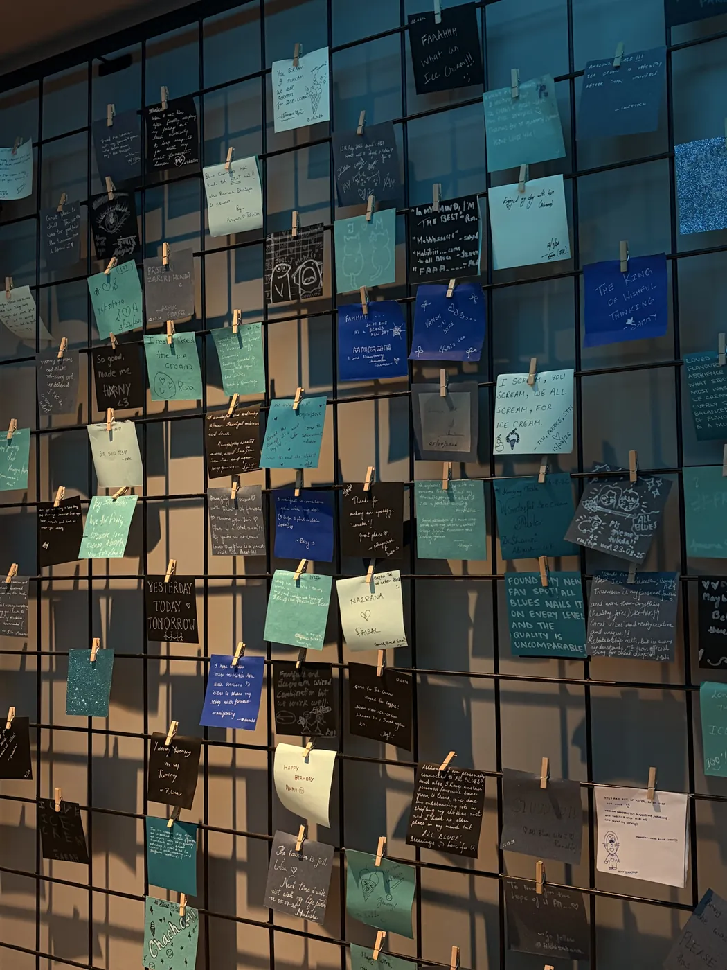 A wall of notes